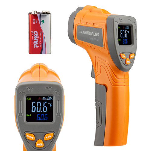Inkbird Infrared Thermometer for Cooking Temperature Gun, Laser Thermometer Gun Digital for Pizza Oven and Reptiles, -58?~1022? (INK-IFT01) Inkbird Infrared Thermometer for Cooking Temperature Gun, Laser Thermometer Gun Digital for Pizza Oven and Reptiles, -58?~1022? (INK-IFT01)