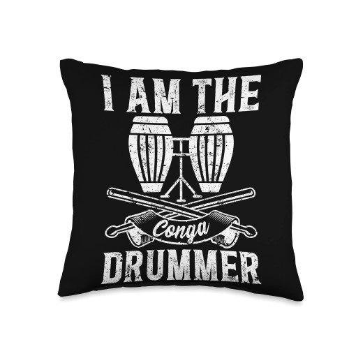 Conga Drum Player Conga Musician Instrument Conga Music Drummer Throw Pillow, 16x16, Multicolor