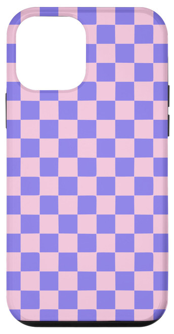 iPhone 12 mini Purple and Pink Retro Checkerboard Purple Pink Checkered Case