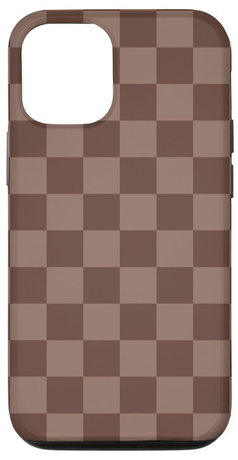 iPhone 13 Brown Classic Checkered, Checkerboard Pattern Trendy Case