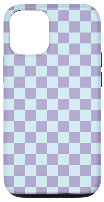 iPhone 15 Pro 'Lilac Frost' Retro Checkerboard Blue Purple Checkered Case