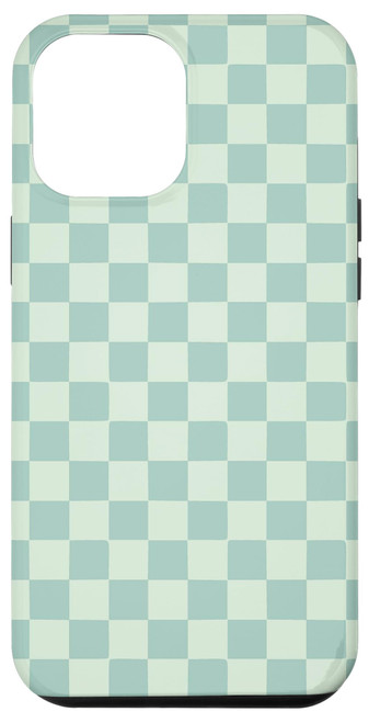 iPhone 15 Pro Max 'Minty Sage' Retro Checkerboard Cool Green Toned Checkered Case