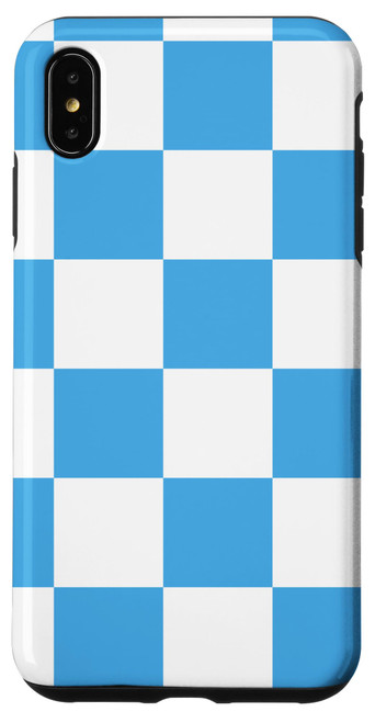 iPhone XS Max Light Blue and White Classic Checkered Big Checkerboard Case