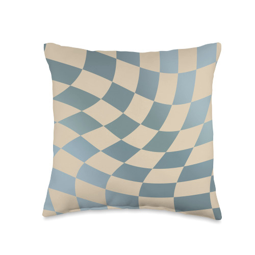 Light Blue Checkerboard Cool Designs Light Blue Classic Checkered Big Checkerboard Throw Pillow, 16x16, Multicolor