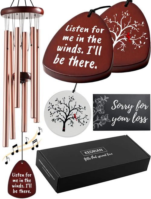 Memorial Wind Chimes Gift Box, Sympathy Wind Chimes for Loss of Loved One, Memorial Gifts for Loss of Mother, Sympathy Gifts for Loss of Mom Memorial Gifts for Loss of Father Bereavement Gifts