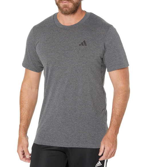 adidas Men's Essentials Feel Ready Training T-Shirt, Dark Grey Heather/White/Black, XX-Large