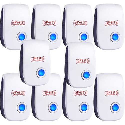 Ultrasonic Pest Repeller 10 Pack Electronic Plugin Indoor Sonic Repellent pest Control for Bugs Roaches Insects Mice Mouse Spiders Mosquitoes Mosquito Repellent Indoors Ultrasonic Repellers