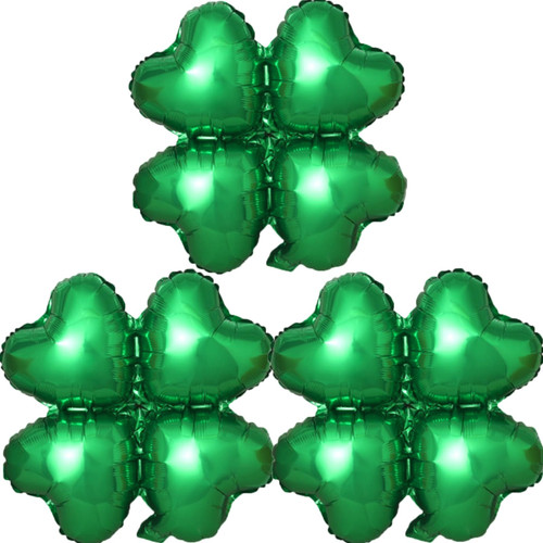 St. Patrick's Day Balloons Four-leaf Clover Balloons Four Leaf Foil Balloons for St. Patrick's Day Party Decorations St. Patrick's Day Themed Party St. Patrick's Day Decorations Decor Supplies 3pcs
