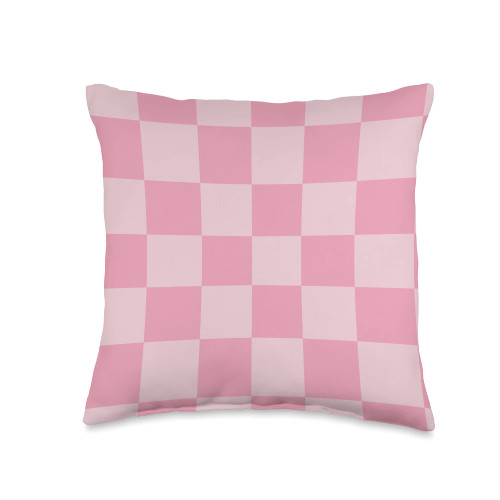 Pink Pastel light Checkerboard Cool Designs Pink Pastel Light Checkered Checkerboard Pattern Throw Pillow, 16x16, Multicolor