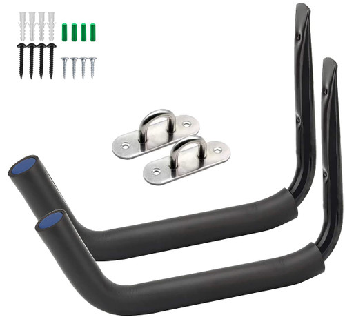 BISEBIN Kayak Racks for Outdoor Storage, Garage Paddle Board Wall Mount, Heavy Duty Wall Hooks for Canoe, Ladder, Bicycle, Folding Chairs, Surfboard, Snowboard, Hose and Tools