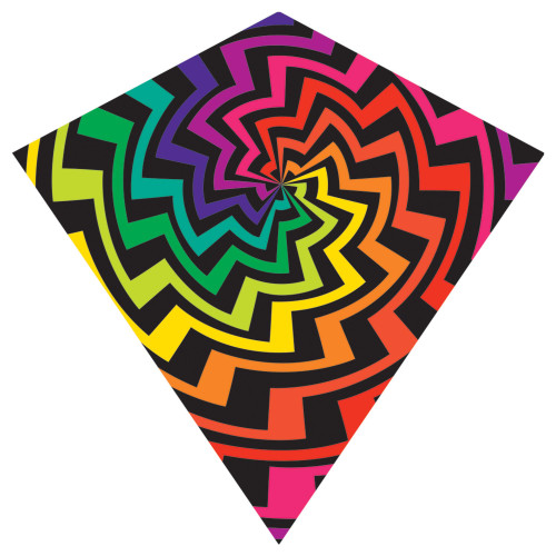 WindNSun WindDiamond Spiral Polyester Ripstop Diamond Kite, 30 inches