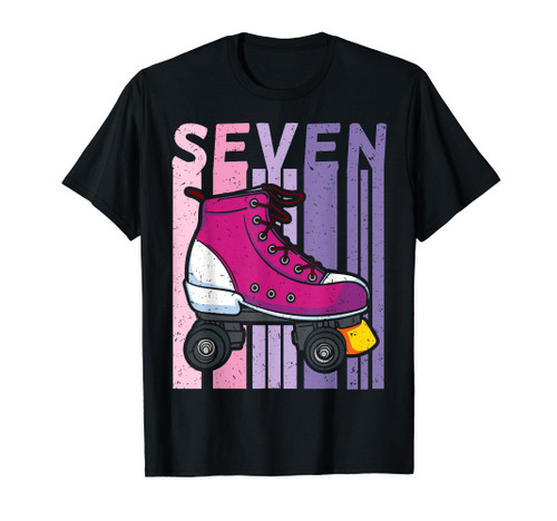 Seven Roller Skating Skate Birthday Celebration Skater T-Shirt