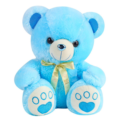 VYUSIT Teddy Bear Stuffed Animals, Cute Plush Toys with Footprints Bow-Knot, 13.7 inch Soft Small Cuddly Stuffed Plush Teddy Bear