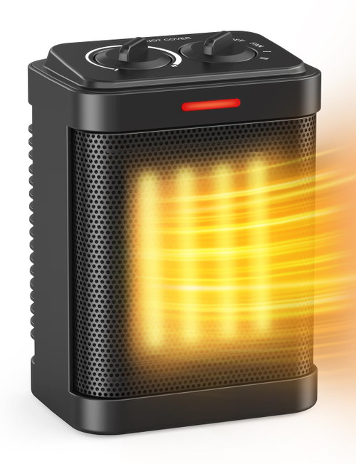 Small Space Heaters for Indoor Use, 1000W/700W Mini Space Heater with Thermostat, Multiple Protection, Personal Space Heater Safety Heating for Office Home