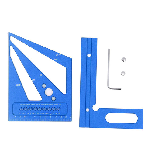 Woodworking Ruler Woodworking Multi Angle Ruler and Right Angle Ruler, Aluminum Alloy, Clear Markings, Convenient Use, Multi Angle Scales for Measuring, Marking, Calibrating