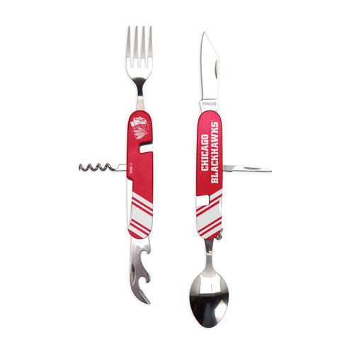 Sports Vault NHL Chicago Blackhawks Utensil Multi Tool Sports Vault NHL Chicago Blackhawks Utensil Multi Tool