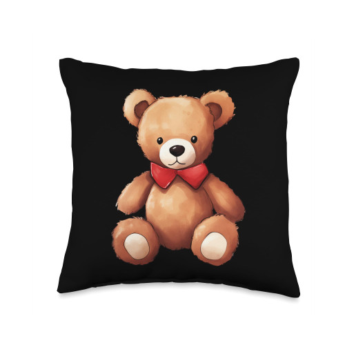 Cute Teddy Bear Club Teddy Bear Throw Pillow, 16x16, Multicolor