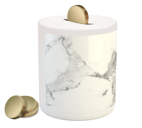Ambesonne Marble Print Piggy Bank, Abstract Stained Pattern Natural Textured Architectural Background, Ceramic Coin Bank Money Box for Cash Saving, 3.6" X 3.2", Grey White Dust Ambesonne Marble Print Piggy Bank, Abstract Stained Pattern Natural Textured Architectural Background, Ceramic Coin Bank Money Box for Cash Saving, 3.6" X 3.2", Grey White Dust