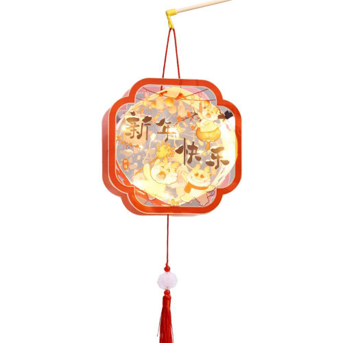 Chinese Dance Lion Lanterns, Red Chinese Lanterns, Handheld Chinese New Year Lanterns,2024 Dragon Year Chinese Lantern,Year of The Dragon Lantern,Festival Lanterns for Spring Festival Decoration