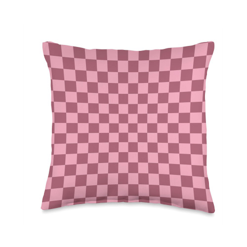 Checkered Pink Checkerboard Pattern Throw Pillow, 16x16, Multicolor