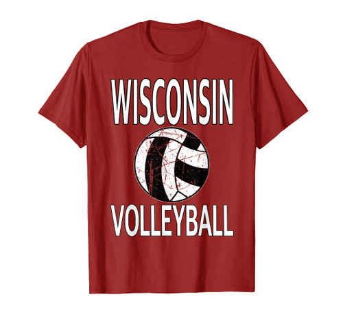 Wisconsin Volleyball Fun Fan Game design T-Shirt