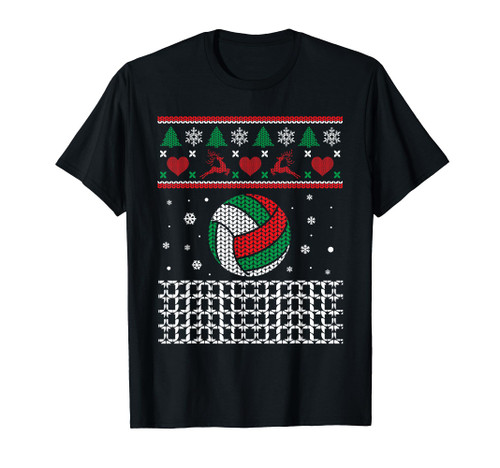 Volleyball Christmas Ugly Sweater For Volleyball Player T-Shirt Volleyball Christmas Ugly Sweater For Volleyball Player T-Shirt