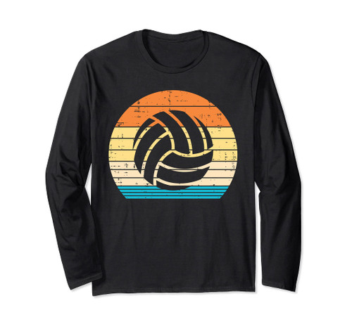 Volleyball Silhouette Retro Coach Player Men Women Kids Long Sleeve T-Shirt