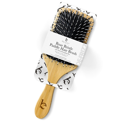 Beauty by Earth Boar Hair Brush for Fine Hair - Boar Bristle Hair Brush for Thick Hair - Boar Brush for Fine Hair - Mens Hair Brush for Thin Hair - Boars Hair Brush for Women - Paddle Brush