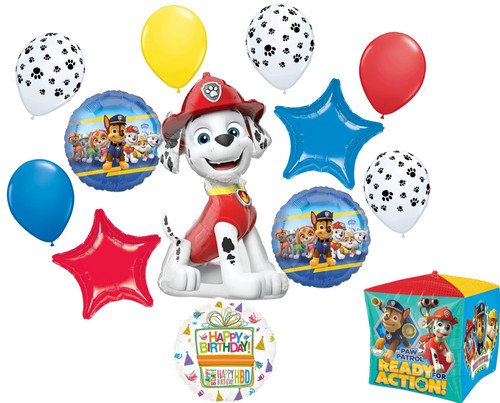 Paw Pups on Patrol Marshall Birthday Party Supplies Cubez Balloon Bouquet Decorations