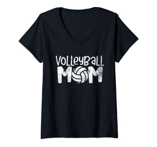 Womens Volleyball Mom Beach Volleyball Player Women Coach V-Neck T-Shirt
