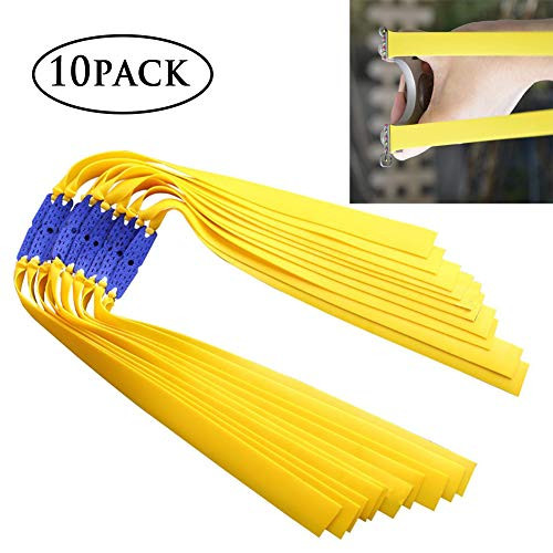 BESTZY 10pcs Flat Band Slingshot Catapult Hunting Slingshots Professional Wrist Rocket Slingshot, Shot Slingshot with Sight, High Velocity Catapult Slingshot for Hunting