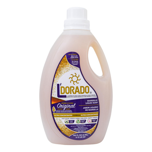 L'DORADO - The ultimate multi-use Spanish Cuaba Hispanic liquid soap, 3 in 1 use, for Dishes, Hands & Clothes, 100 Floz, 2.95 Litre - Marseille soap, Jabon de Cuaba,Cuaba Liquid soap, Jabon de Cuaba.