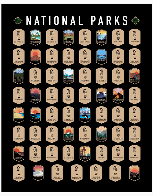 National Park Scratch Off - All 63 Parks - 16" x 20" in Standard Size Poster - US National Park Checklist Map - National Park Checklist Poster - USA National Parks Gift National Park Scratch Off - All 63 Parks - 16" x 20" in Standard Size Poster - US National Park Checklist Map - National Park Checklist Poster - USA National Parks Gift