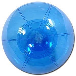 6-Inch Deflated Size Translucent Blue Beach Ball - Inflatable to 5-Inches Diameter