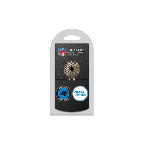 Team Golf NFL Carolina Panthers Cap Clip With 2 Golf Ball Markers Golf Cap Clip with 2 Removable Double-Sided Enamel Magnetic Ball Markers, Attaches Easily to Hats
