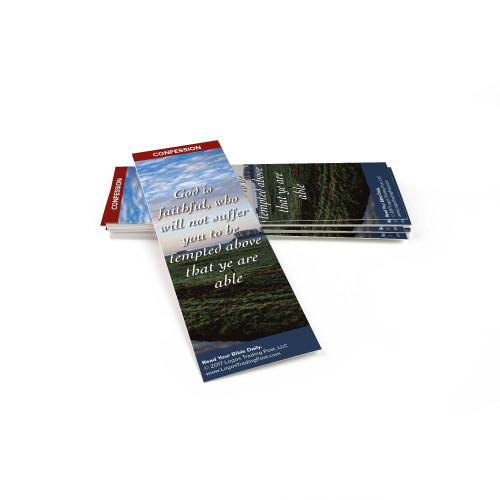 Christian Bookmark with Bible Verse, Pack of 25, Confession Themed, God is Faithful, 1 Corinthians 10:13