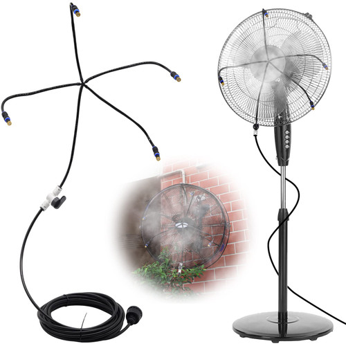 BUNYUM Outdoor Fan Mist Cooling System Kit for Patio, Garden Greenhouse Misting Line, 4 Metal Mist Nozzles, Adapter(3/4") Outdoor Mister for Patio Garden Greenhouse Trampoline for Waterpark BUNYUM Outdoor Fan Mist Cooling System Kit for Patio, Garden Greenhouse Misting Line, 4 Metal Mist Nozzles, Adapter(3/4") Outdoor Mister for Patio Garden Greenhouse Trampoline for Waterpark