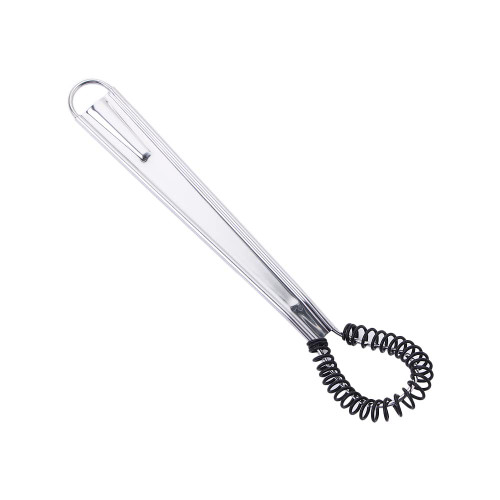 Egg Beater Stainless Steel Mini Spring Coil Whisk Magic Hand Held Sauce Stirrer Blender Milk Frother Foamer Coffee Mixer for Home Kitchen Tool(Black)