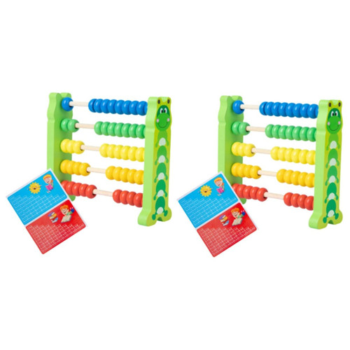 Abaodam 2 Pcs 5 Math Educational Toy Toys for Kids Colored Beads Abacus Wooden Abacus Toy Wooden Math Game Wooden Stem Toy Math Skills Toy Wooden Playset Child Bamboo Puzzle Learning Rack