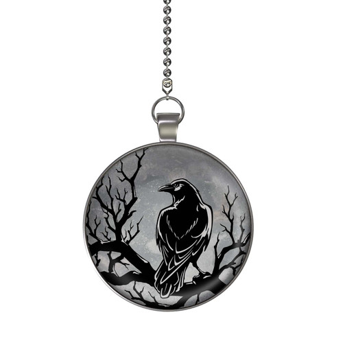 Gotham Decor Raven in a Tree in the Dark Ceiling Fan and Light Pull DOUBLE Sided Chain Pendant