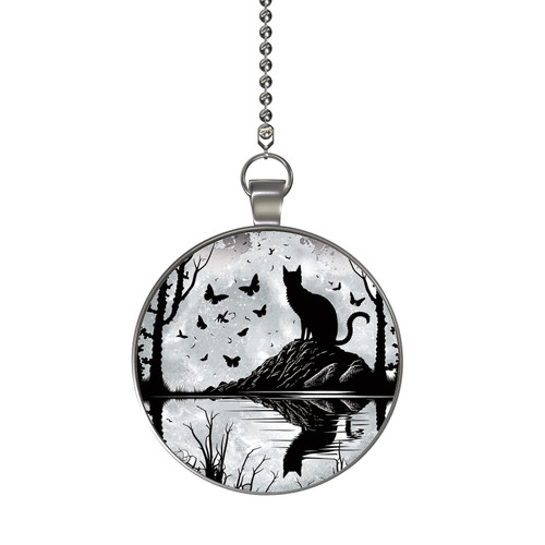 Gotham Decor Cat at The Fantasy Lake Glow in The Dark Ceiling Fan and Light Pull Double Sided Chain Pendant