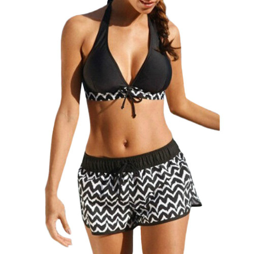 Women Sets Two Piece Bikini Sets with Surfing Short Boy Shorts Swimwear Swimsuits for Women 2 Piece 5 Dollars and Under Flash Deals of The Day Gifts for 5 Dollars Black