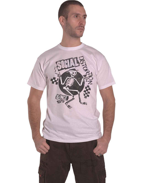 Social Distortion T Shirt Speakeasy Checkerboard Band Logo Official White Size XXL