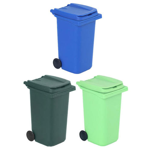 Healeved Trash Cans 3pcs Mini Curbside Garbage Trash Bin with Lid Pen Holder Unique Tiny Size Recycle Can Desk Trash Can Garbage Organizer Storage Bin Creative Pencil Cup Desktop Organizer Trashcan