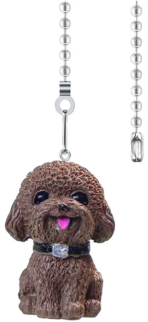 Hyamass Ceiling Fan Pull Chain Extender, Cute Puppy Pull Chain Extension, 12 Inch Ceiling Fan Chain Ornament with Ball Connector, Fan Chain for Ceiling Fan Light Decoration(Brown)