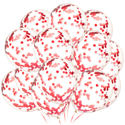 Red Confetti Balloons 24ct Valentines Day Balloons, Red Balloons, Red Graduation Party Decorations, Glitter Balloons, Globos Rojo, Scarlet Balloons, Valentines Balloons, 12" Premium Latex Balloons