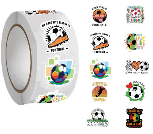 Soccer Stickers (500 PCS), 10 Graphic Sports Cartoon Decal Rolls Self-Adhesive Seals for Kids Girls Boys Teens for Birthday Party Decoration for Water Bottle Laptop Scrapbook Card Envelope Soccer Stickers (500 PCS), 10 Graphic Sports Cartoon Decal Rolls Self-Adhesive Seals for Kids Girls Boys Teens for Birthday Party Decoration for Water Bottle Laptop Scrapbook Card Envelope