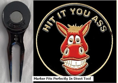 Hit It You Ass Golf Ball Marker & Black Slick Divot Tool
