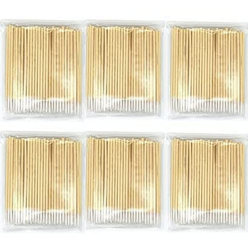 600 Count Microblading Cotton Swab Cotton Swabs Pointed Tip, Cotton Swabs Wood Sticks, Cotton Tipped Applicator, Tattoo Permanent Supplies, Makeup Cosmetic Applicator Sticks (4inch)