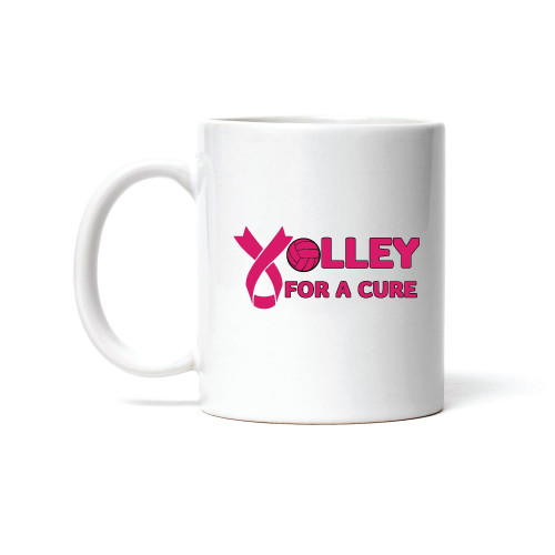 Gift Volleyball for Breast Cancer Awareness Pink Ribbon Volley for a Cure 11oz 15oz White Coffee Mug Gift Volleyball for Breast Cancer Awareness Pink Ribbon Volley for a Cure 11oz 15oz White Coffee Mug